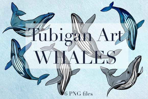 6 Watercolor Whales Illustrations Review