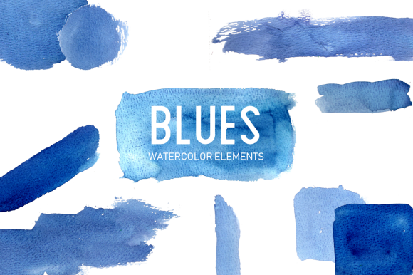 Blue Watercolor Splashes Clipart Set Review