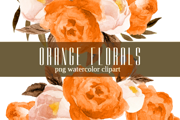 Orange Florals Watercolor Clipart Set Review