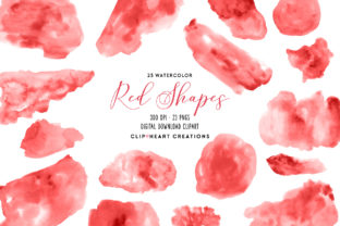 Red Watercolor Shapes: Craft Illustrations