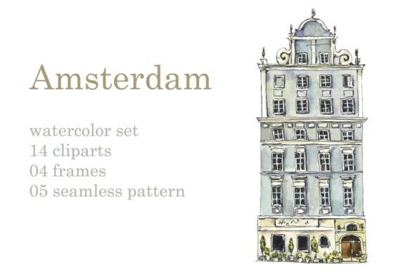 Watercolor Amsterdam: Premium Illustrations