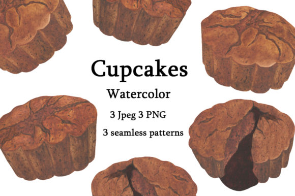 Watercolor Cupcakes Set Illustrations Review