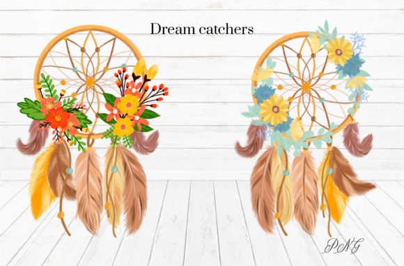 Watercolor Dream Catchers ClipArt & Illustrations