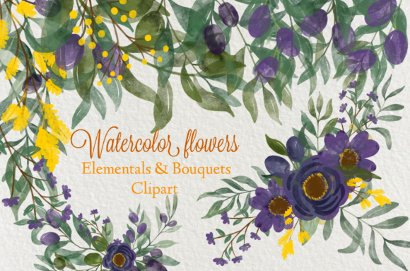 Watercolor Flowers Clip Art & Illustrations Review