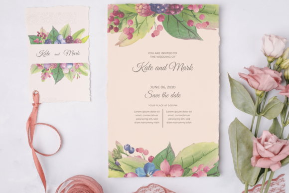 Watercolor Greenery Frames Clipart & Illustrations