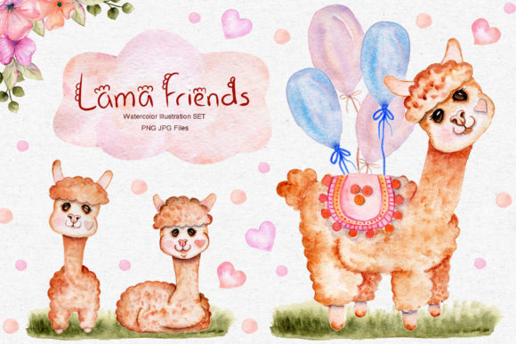 Watercolor Lama Illustration Set Review