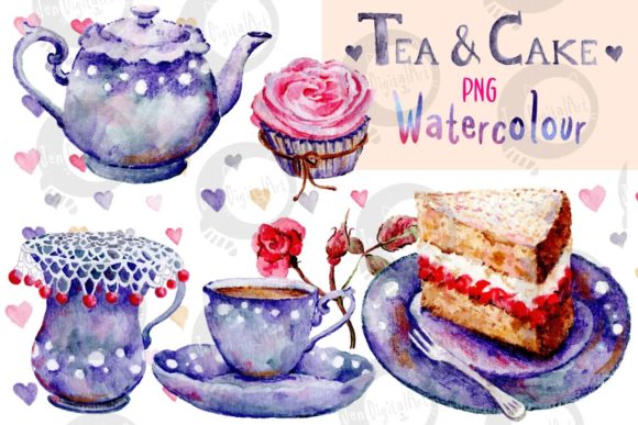 Watercolour Tea and Cake Illustrations Review